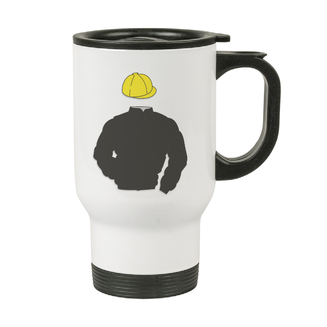 Racing Silks Stainless Steel Thermal Travel Mug white (create your o